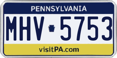 PA license plate MHV5753