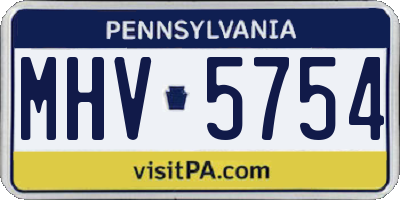 PA license plate MHV5754
