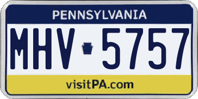 PA license plate MHV5757