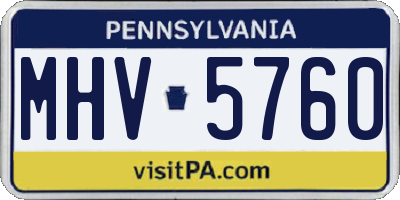 PA license plate MHV5760