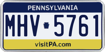 PA license plate MHV5761