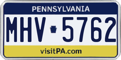 PA license plate MHV5762