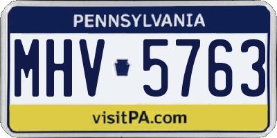 PA license plate MHV5763