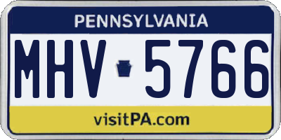 PA license plate MHV5766