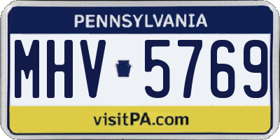PA license plate MHV5769