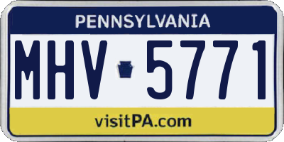 PA license plate MHV5771