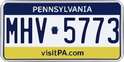 PA license plate MHV5773