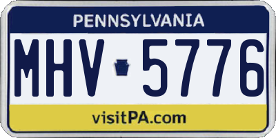 PA license plate MHV5776