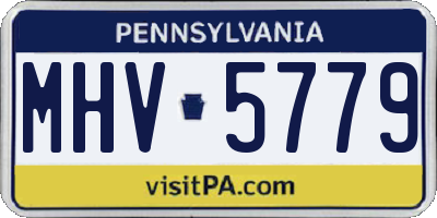 PA license plate MHV5779