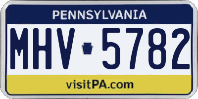 PA license plate MHV5782