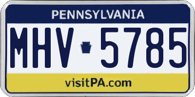 PA license plate MHV5785