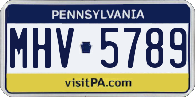 PA license plate MHV5789