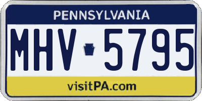 PA license plate MHV5795