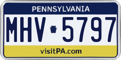 PA license plate MHV5797