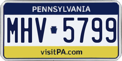 PA license plate MHV5799