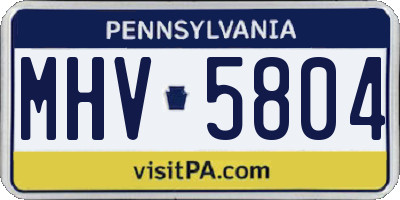 PA license plate MHV5804