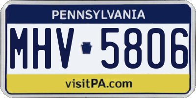 PA license plate MHV5806