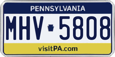PA license plate MHV5808