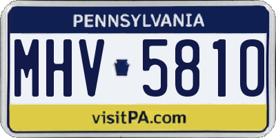 PA license plate MHV5810