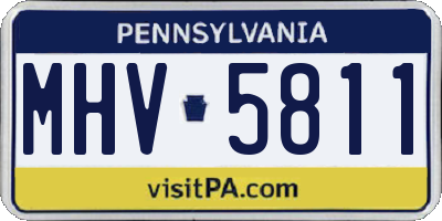 PA license plate MHV5811