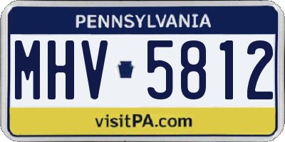PA license plate MHV5812