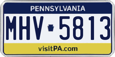 PA license plate MHV5813