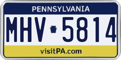 PA license plate MHV5814