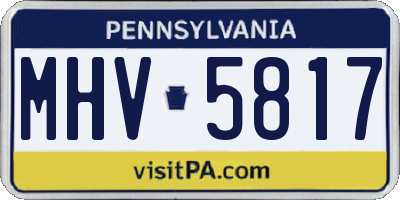 PA license plate MHV5817