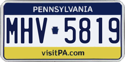PA license plate MHV5819