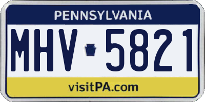 PA license plate MHV5821