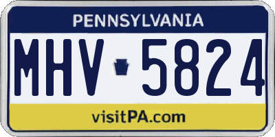 PA license plate MHV5824