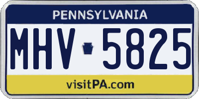 PA license plate MHV5825