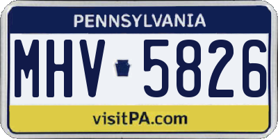 PA license plate MHV5826