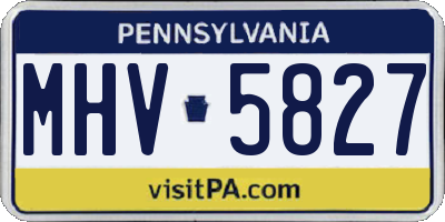 PA license plate MHV5827