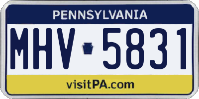 PA license plate MHV5831