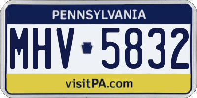 PA license plate MHV5832