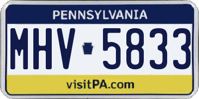PA license plate MHV5833