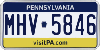 PA license plate MHV5846