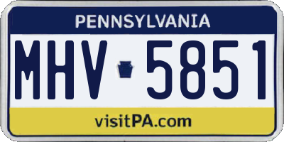 PA license plate MHV5851