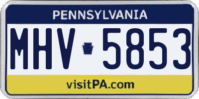PA license plate MHV5853