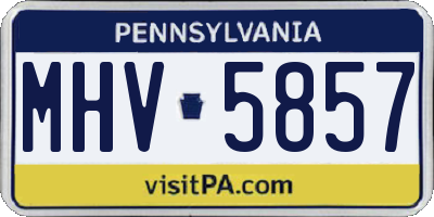 PA license plate MHV5857