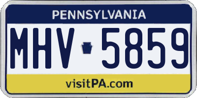 PA license plate MHV5859