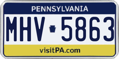 PA license plate MHV5863