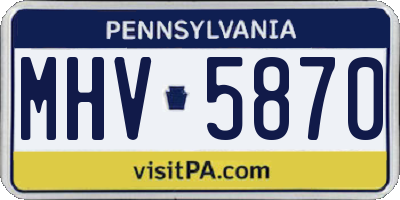 PA license plate MHV5870