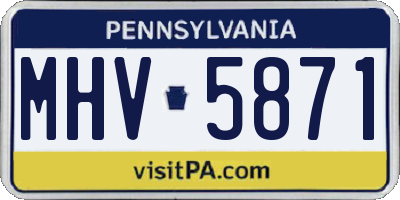 PA license plate MHV5871