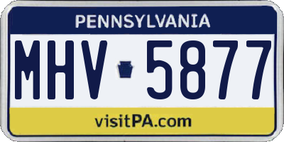 PA license plate MHV5877