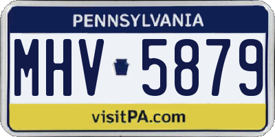 PA license plate MHV5879