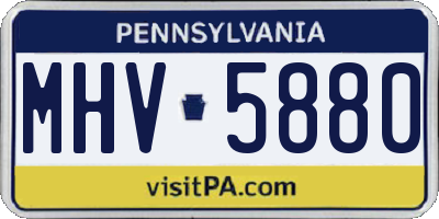 PA license plate MHV5880