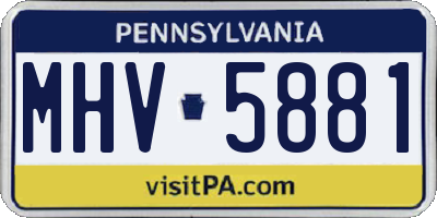 PA license plate MHV5881
