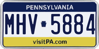 PA license plate MHV5884